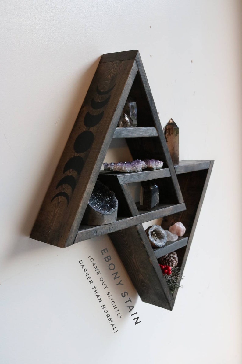 Double Triangle Altar Shelf with moon phases image 6