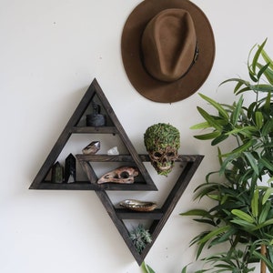 Double Triangle Altar Shelf with moon phases image 8