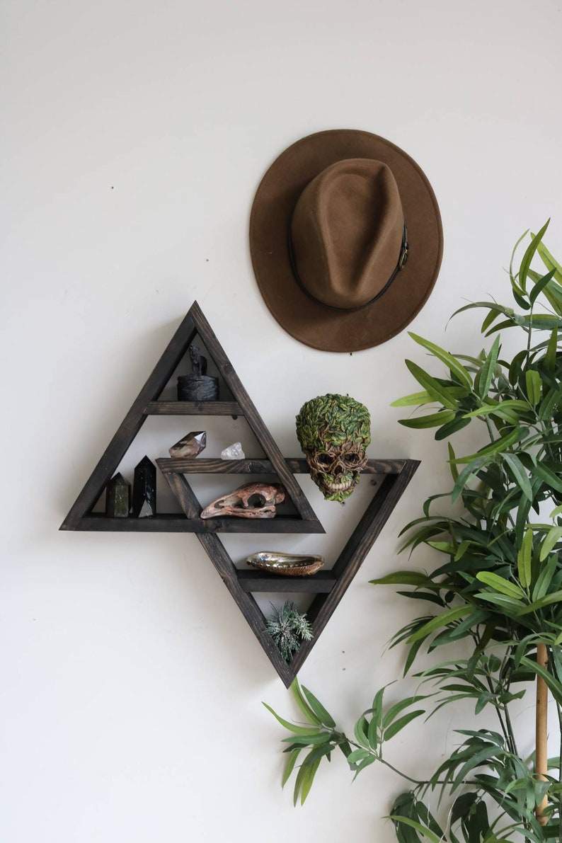 Double Triangle Altar Shelf with moon phases image 8