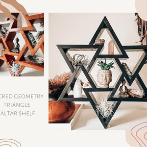 Sacred geometry triangle altar shelf image 1