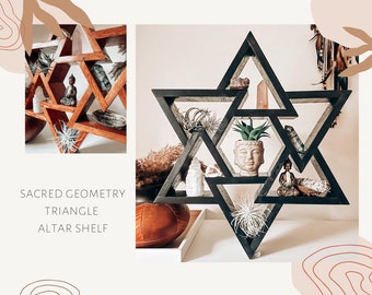 Sacred geometry triangle altar shelf