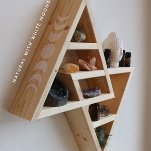 Double Triangle Altar Shelf with moon phases image 7