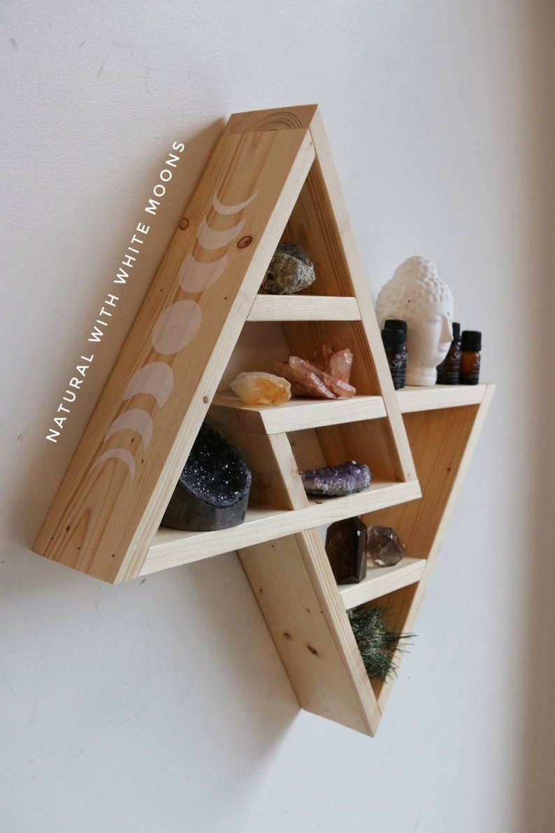 Double Triangle Altar Shelf with moon phases image 7