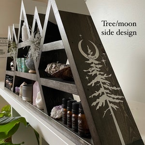 Mountain Altar Shelf with moon phases or snow caps image 9