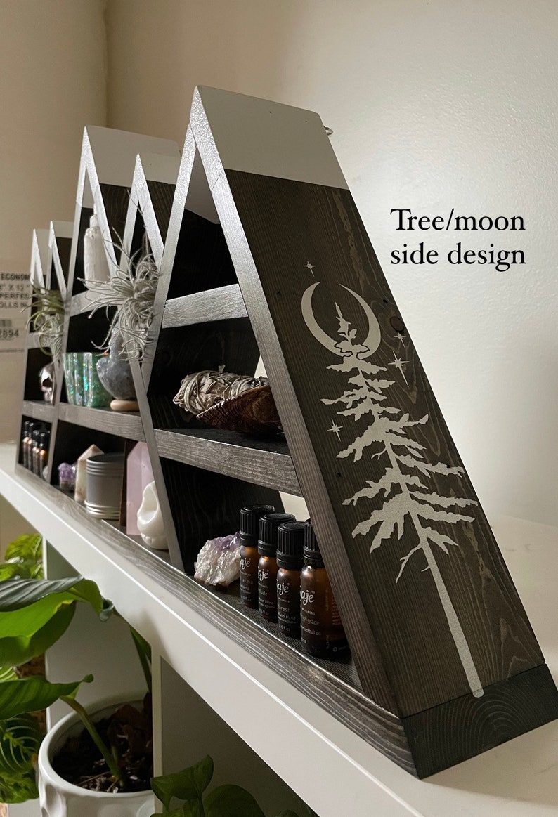 Mountain Altar Shelf with moon phases or snow caps image 9