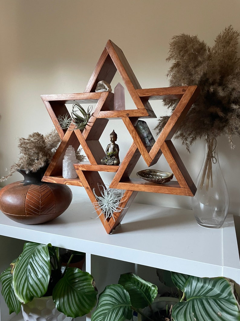 Sacred geometry triangle altar shelf image 5