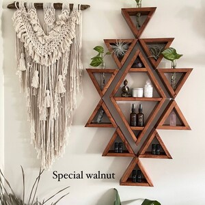 Boho / Aztec inspired triangle diamond shelf set with optional propagation station add on image 5