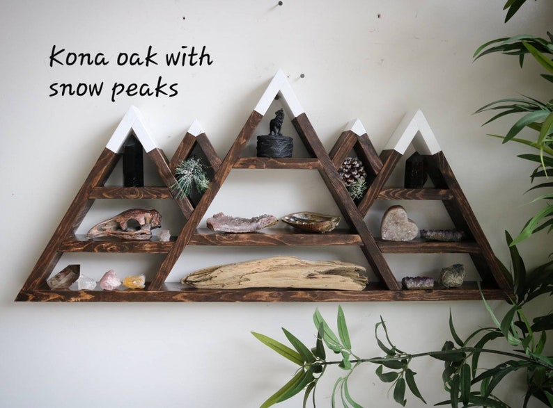 Mountain Altar Shelf with moon phases or snow caps image 4