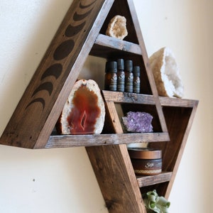 Double Triangle Altar Shelf with moon phases image 4