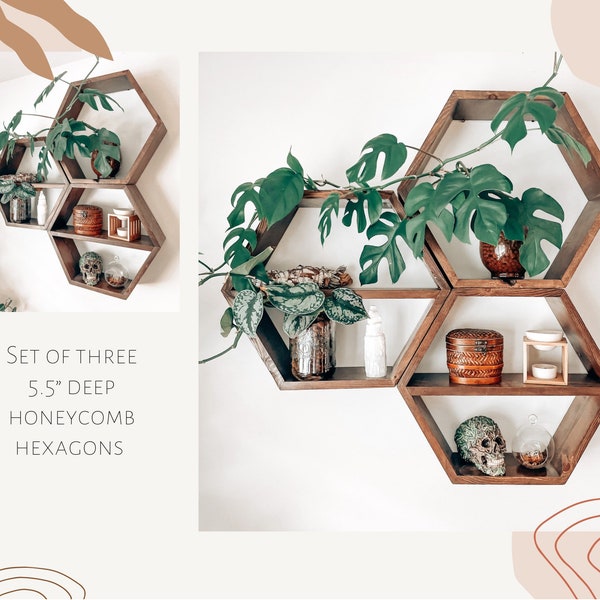 Deep Hexagon Shelves Etsy