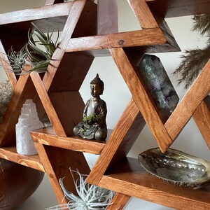 Sacred geometry triangle altar shelf image 4