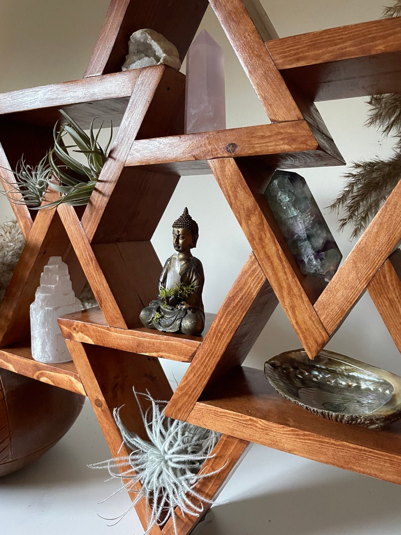 Sacred geometry triangle altar shelf image 4