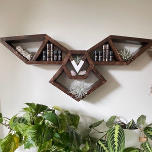 Owl wood altar shelf with optional accessory hooks image 3