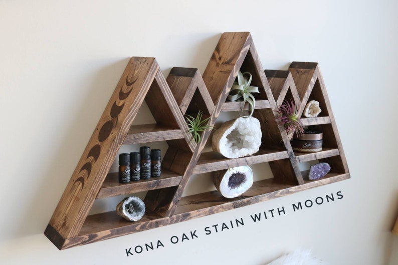 Mountain Altar Shelf with moon phases or snow caps image 7