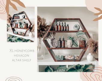 XL honeycomb hexagon shelf with inner storage