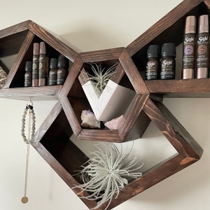 Owl wood altar shelf with optional accessory hooks image 4
