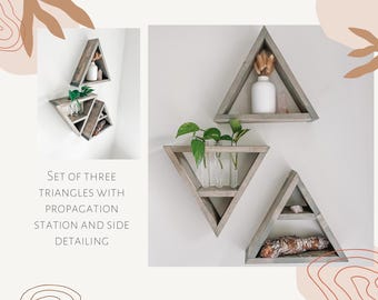 Triangle plant propagation altar shelves