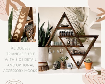 XL double triangle shelf with moon phases