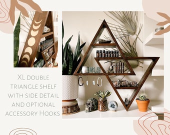 XL double triangle shelf with moon phases