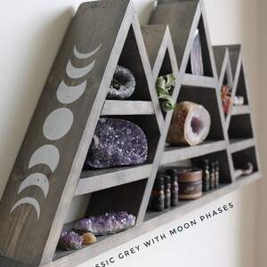 Mountain Altar Shelf with moon phases or snow caps image 10