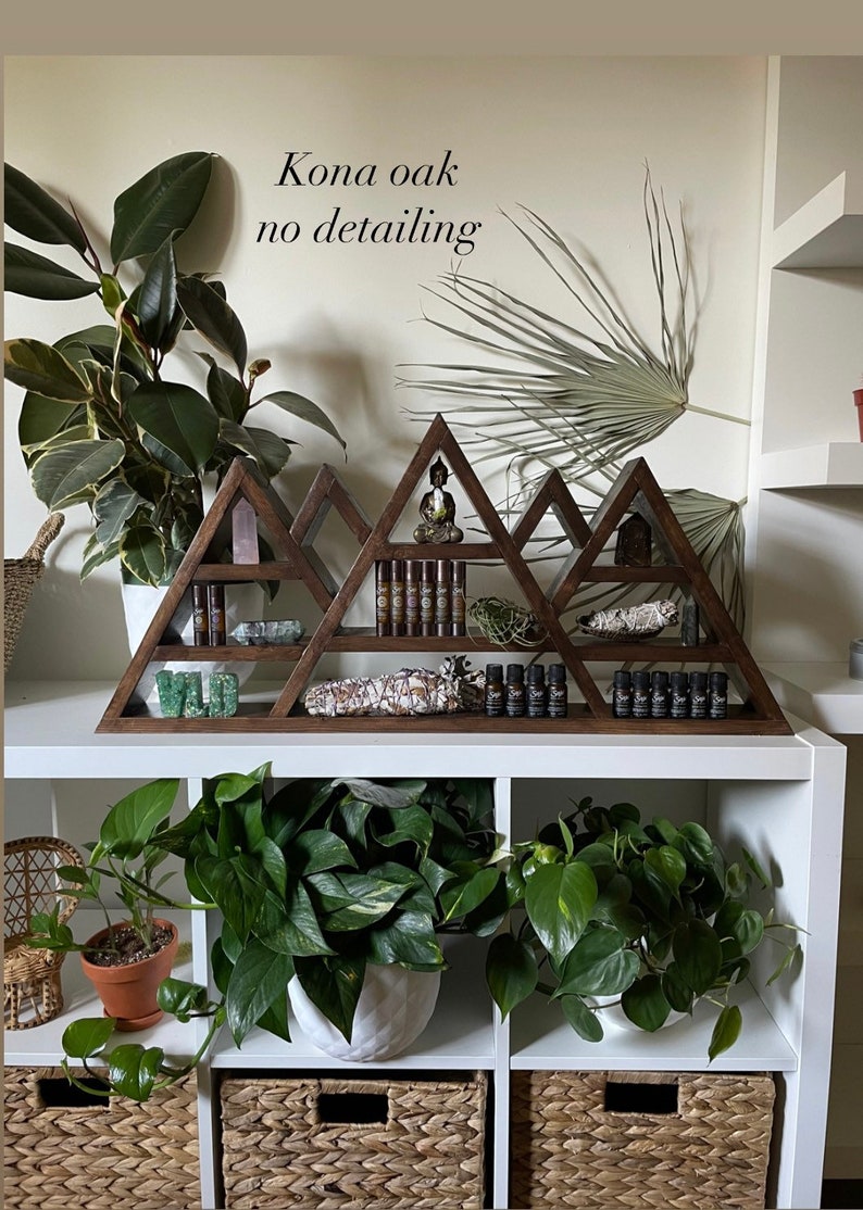 Mountain Altar Shelf with moon phases or snow caps image 6