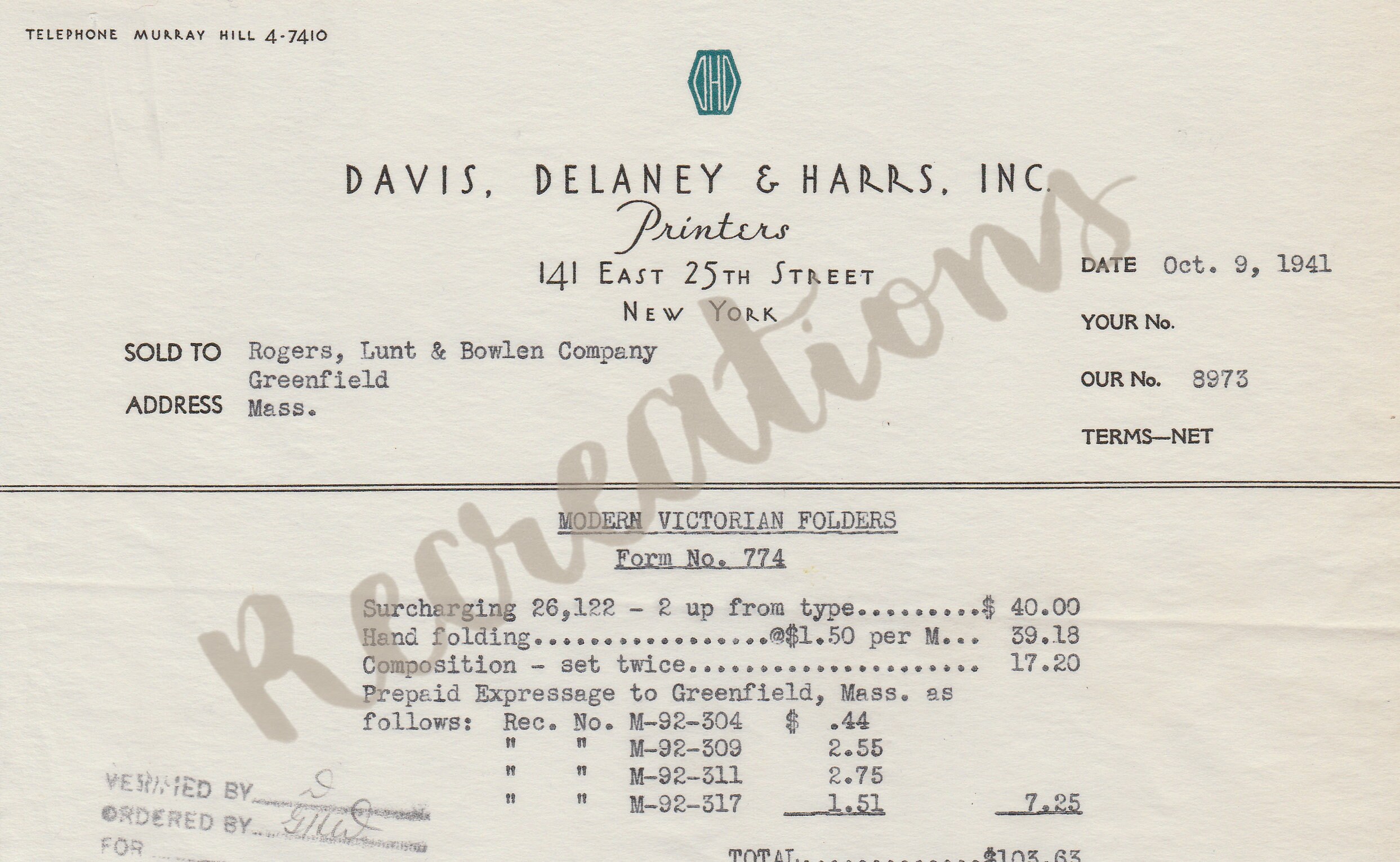 DIGITAL Antique Receipts Pack 1 Etsy UK