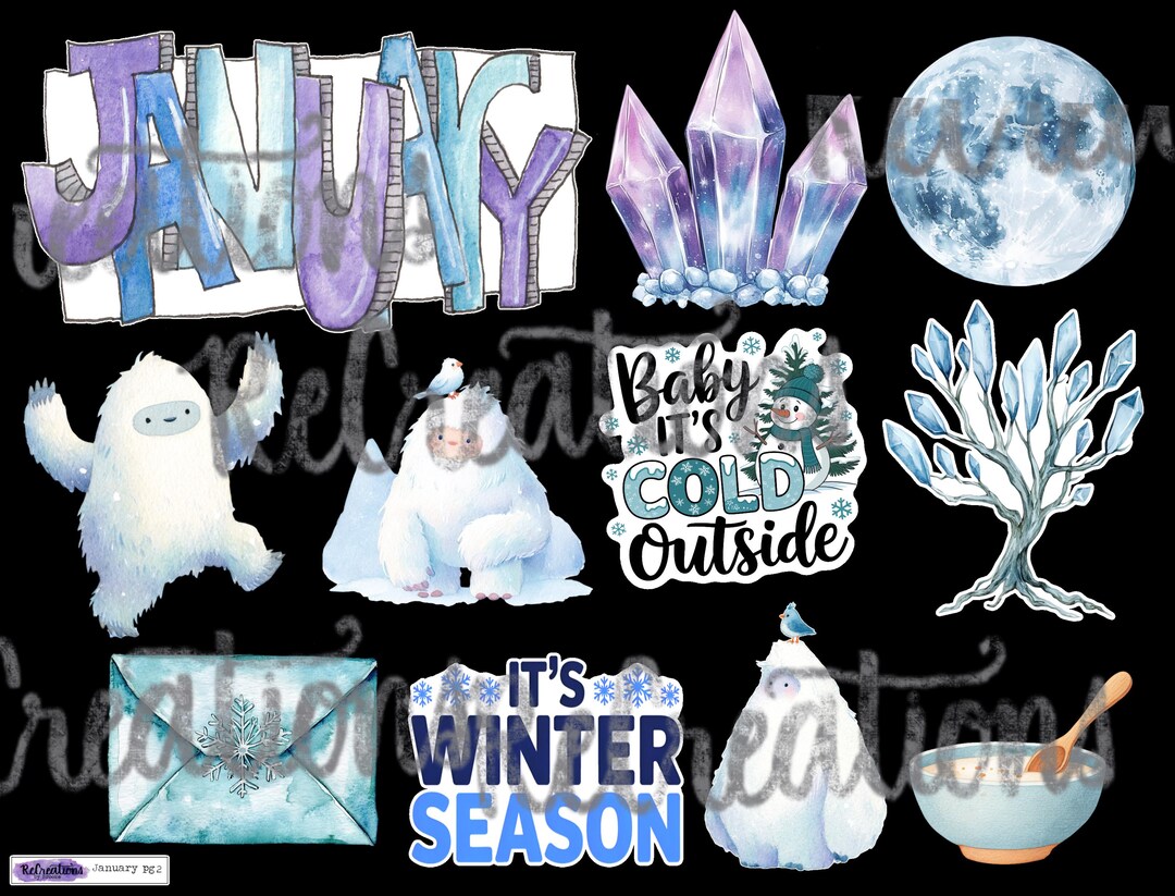 Undated January Journal Stickers DIGITAL ONLY - Etsy