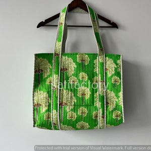 Neue Einkaufstasche mit Palmenmotiv, Gesteppte Baumwolltasche, Handgefertigte Schultertasche, Große Handtasche, Reisetasche, Brautjungfer Geschenk
