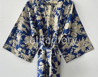 Floral Cotton Kimono Robe | Handmade Indian Block Print Loungewear