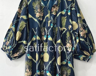 Floral Block Print Cotton Gauze Dress, Lightweight Travel Friendly