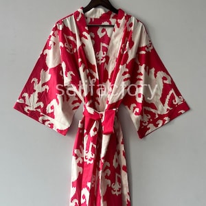 Beautiful Cotton Kimono Dress, Bath Robe Kimono, hand Block Printed Cotton Kimono, Shower Robe, Cotton Kimono Robe, Dressing Gown