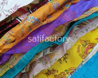 Pure Silk Fabric Remnants: Assorted Scrap Bag for Quilting