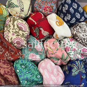 Grande quantità di beauty case / Trousse per il trucco colorate assortite / Borsa cosmetica in tessuto trapuntato / Borsa da viaggio in stile bohémien / Piccola borsa cosmetica regalo per lei