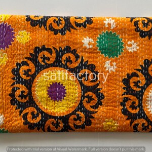 Indian Kantha Quilt Kantha Bedspread Indian Cotton bed cover Kantha Quilts cotton Kantha Quilt Queen kantha And USA Queen Size Kantha Quilt