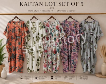Floral Indian Cotton Kaftan, Cotton Kaftan, Kaftan Dress, Kaftan Maxi Dress