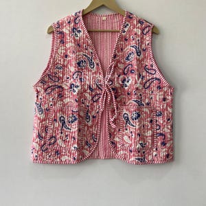 Jaqueta acolchoada de algodão feminina, frente aberta, quimono, listrado, debrum, feita à mão, vintage, acolchoada, casacos, novo estilo, boho...uso frente e verso