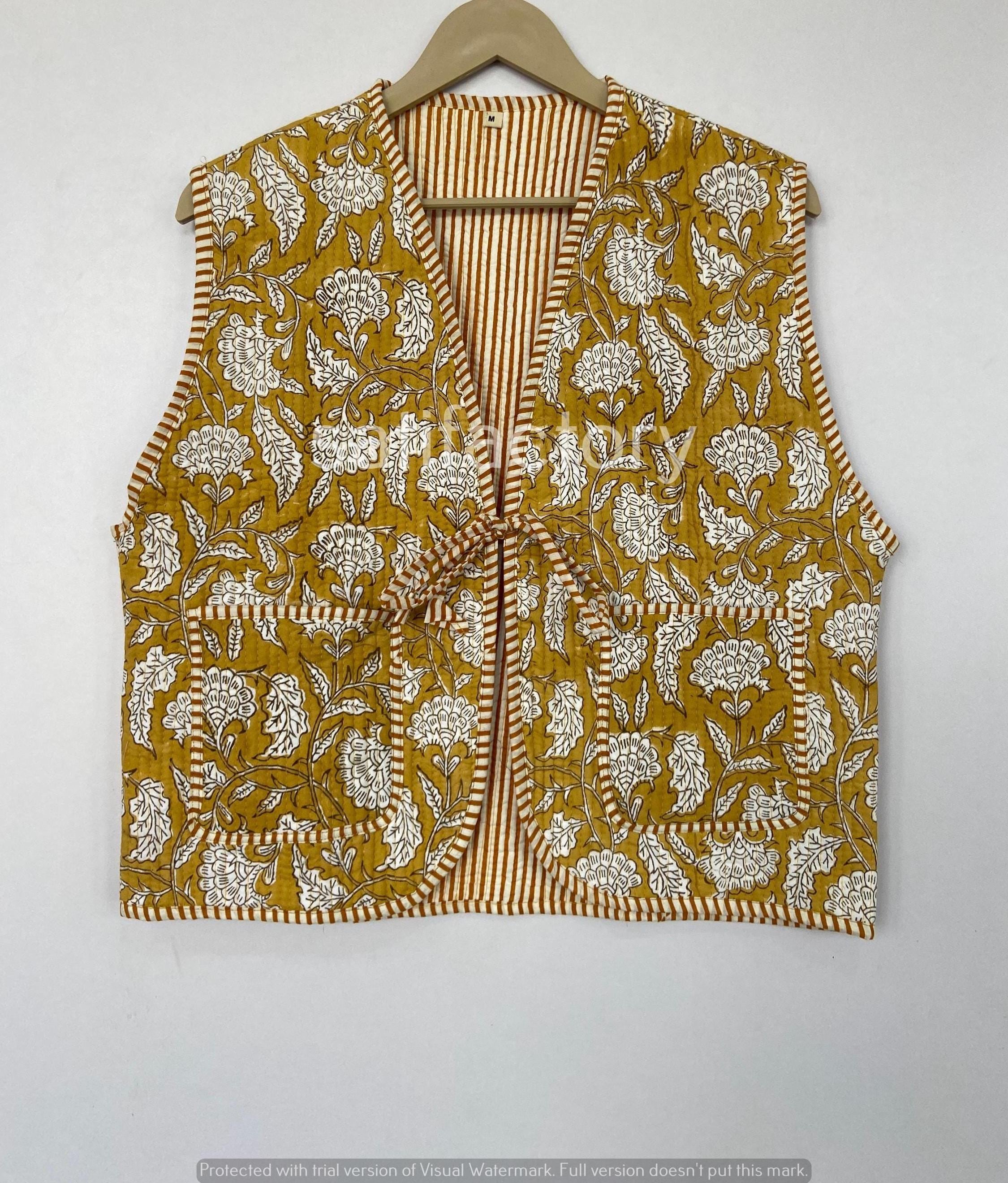 Gilet Tapisserie Indien Homme Petit – Neuf Avec étiquettes – Coton Multicolore