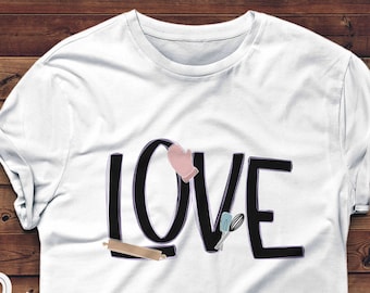 BAKING-LOVE | 1 PNG Digital Download File | Baker, Chef, Cook, Love Baking, Love Cooking Designs | Digital Instant Download | Hand Drawn Art
