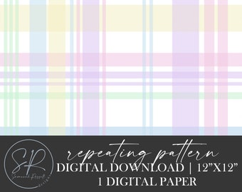 Easter Pastel Plaid Seamless Repeating Digital Papers | Digital Download | Digital Paper | Instant Download | Background Scrapbook Download