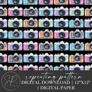 Vintage Camera Seamless Repeating Digital Papers | Digital Download | Digital Paper | Instant Download | Background Scrapbook Download