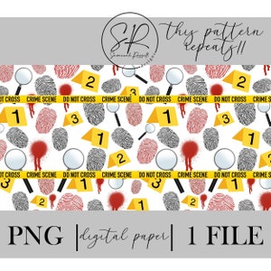 Crime Scene Repeating Digital Paper | True Crime Digital Download | True Crime, Crime Scene, Crime Investigator | Repeatable Pattern Design