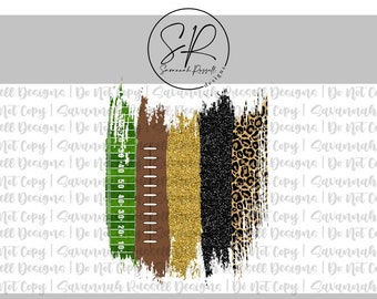Black and Gold Football Brush Strokes | 1 PNG Digital Download | Football, Black and Gold Hand Drawn Design | Digital Instant Download