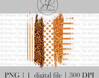 ORANGE Brush Strokes | 1 PNG File | High Quality Instant Download | Green Brush Stroke PNG High School Sports Clip Art |Team Spirit Clip Art