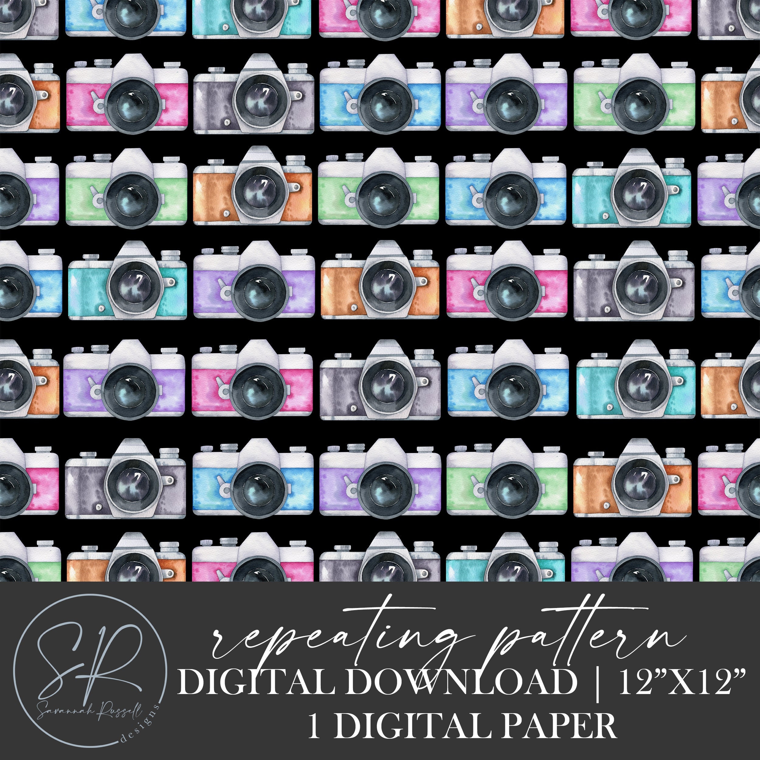 Vintage Camera Seamless Repeating Digital Papers | Digital Download ...