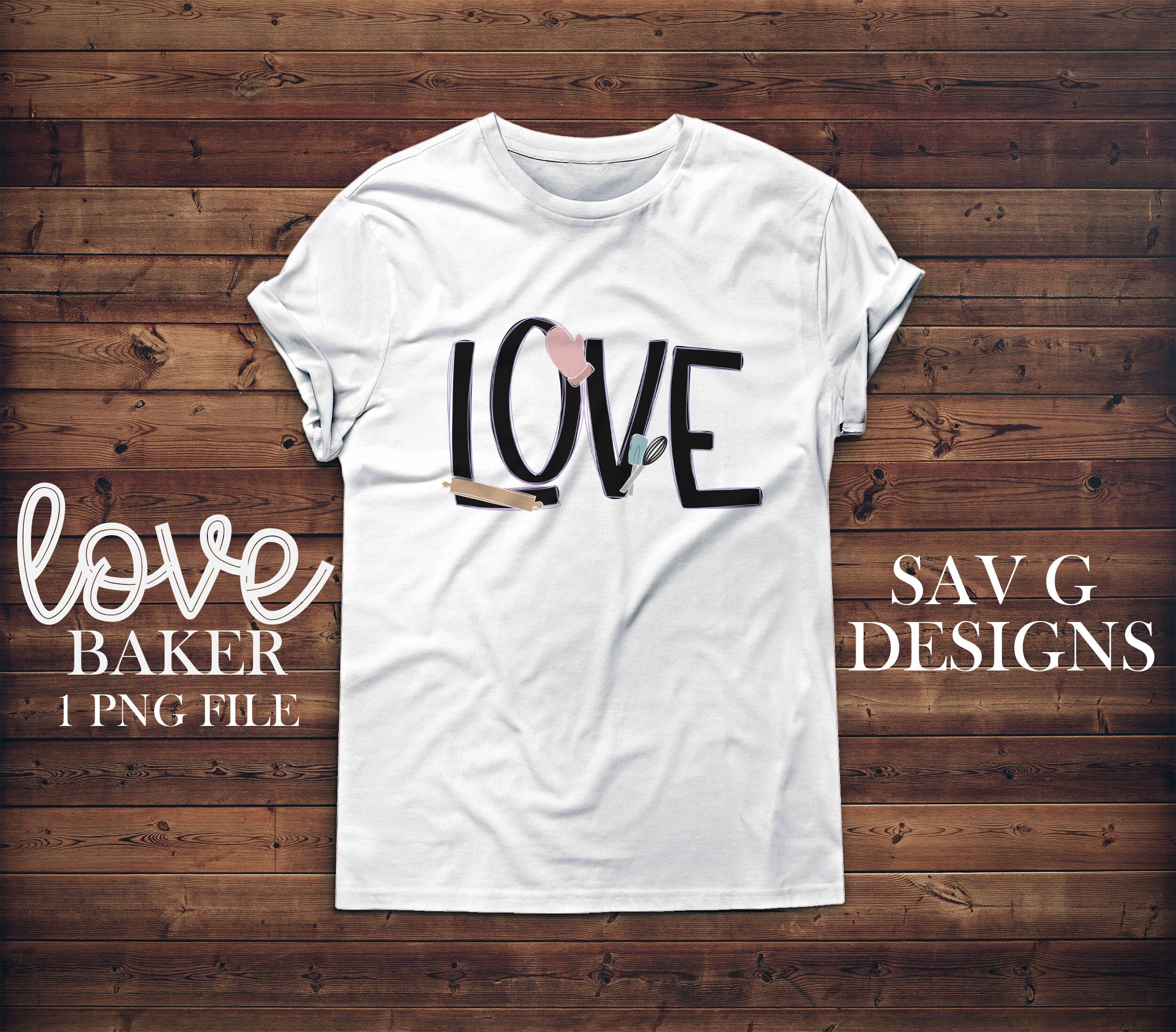 BAKINGLOVE 1 PNG Digital Download File Baker Chef Cook Etsy