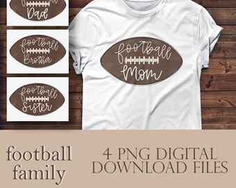 FOOTBALL FAMILY | 4 PNG Files | High Quality Instant Download | Football, Family | Matching Family Design | Football ClipArt, Hand Drawn Art