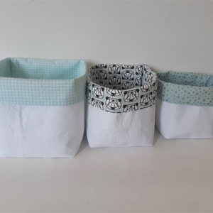 Cesta De Almacenamiento Para Bebes Cesta De Tela De Menta Etsy