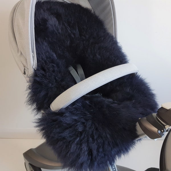 Stokke Dark Navy Sheepskin Pram Fur Liner.  LAST ONE!