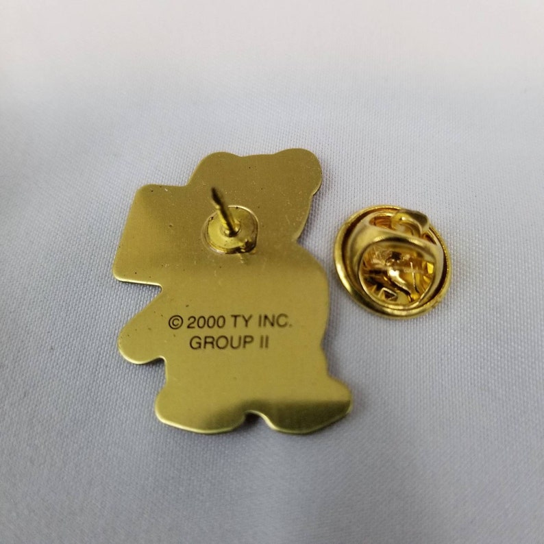 Group 2 Vintage McDonalds Red Bear Teenie Beanie Babies Enamel Lapel Pin 2000 Ty Inc