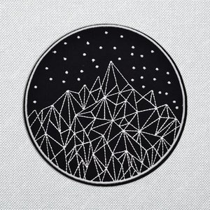 The Mountain Patch - Mountain Patch, Nature Patch, Space Patch, Hiking Patch, Jacket Patches, Geometric Patch - Embroidered - Iron On